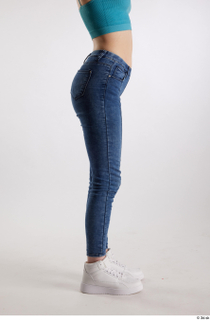 Rada  1 blue jeans casual dressed flexing leg side…